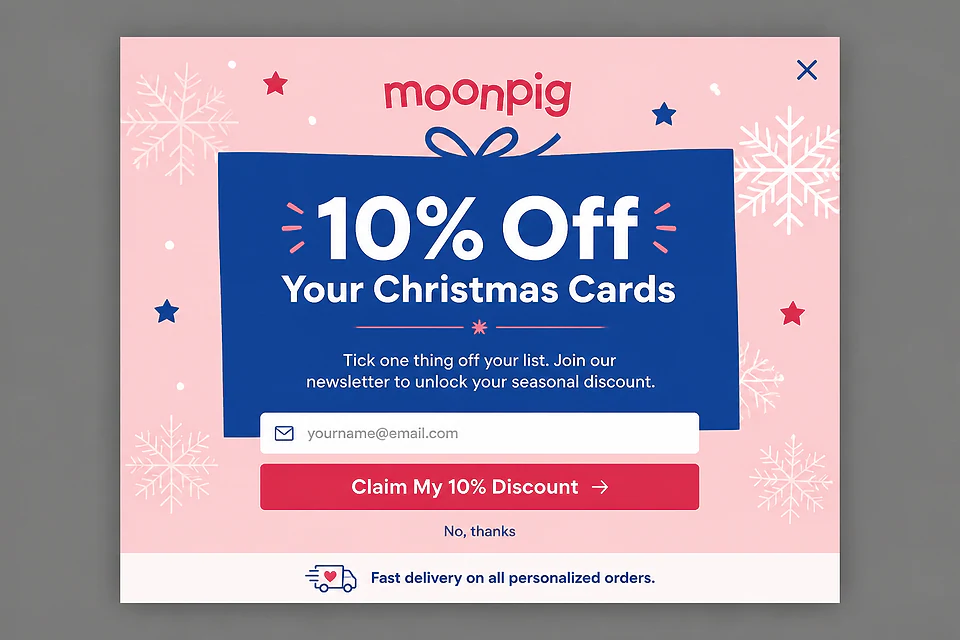 The Typographic Noel – popup ötlet a(z) moonpig.com alapján