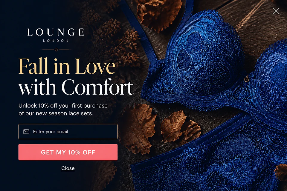 Midnight Lace Fullscreen – popup ötlet a(z) eu.lounge.com alapján