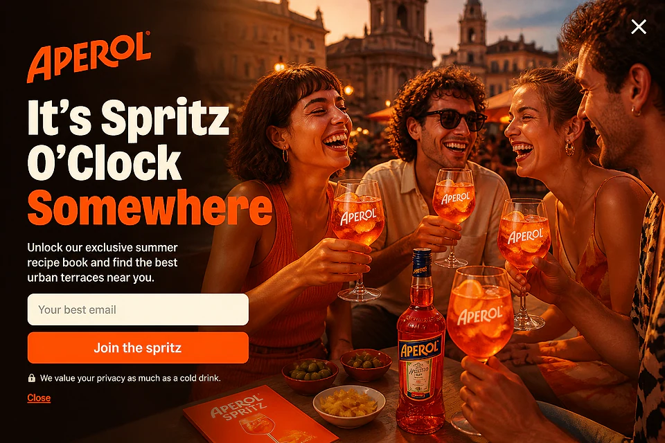 The Golden Hour Immersive – popup ötlet a(z) aperol.com alapján