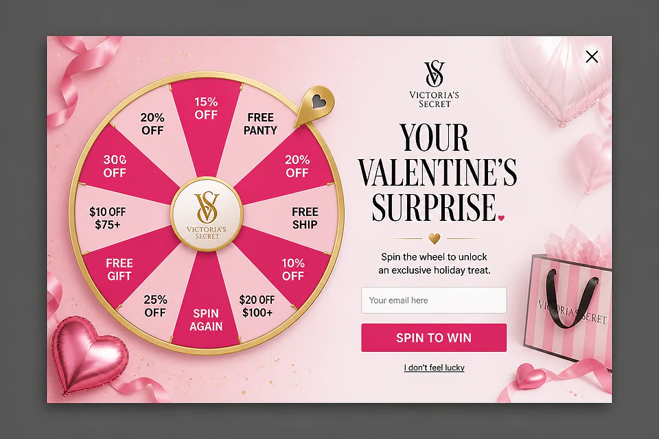 Love at First Spin – popup ötlet a(z) victoriassecret.com alapján