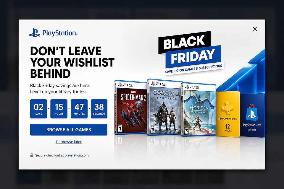 Level Up Your Library – popup ötlet a(z) playstation.com alapján