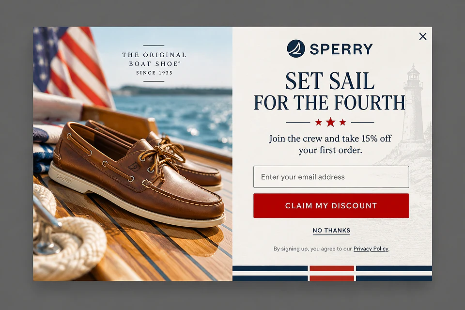 Classic Americana – popup ötlet a(z) sperry.com alapján