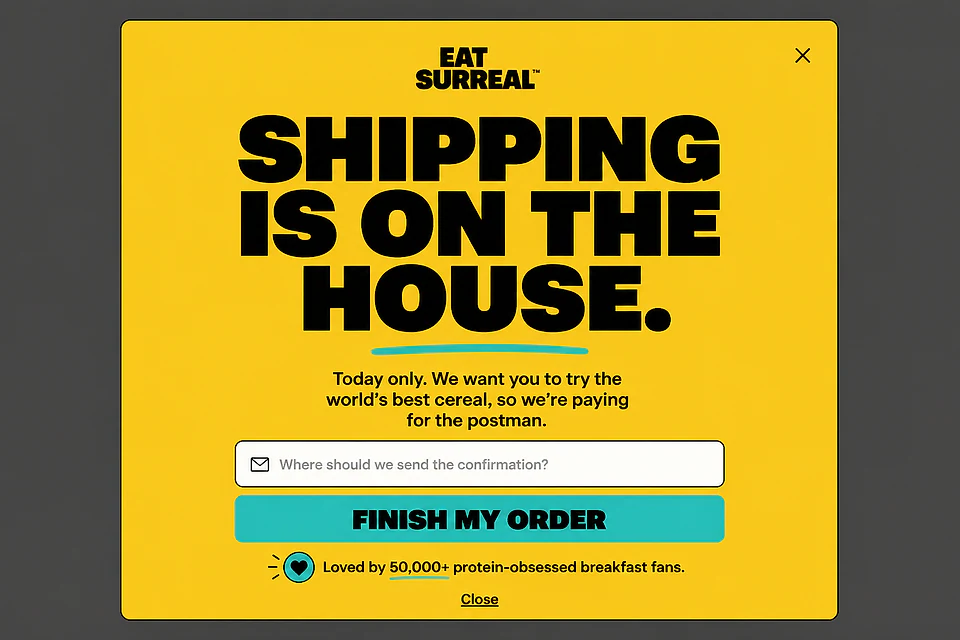 Typographic Punch – popup ötlet a(z) try.eatsurreal.co.uk alapján