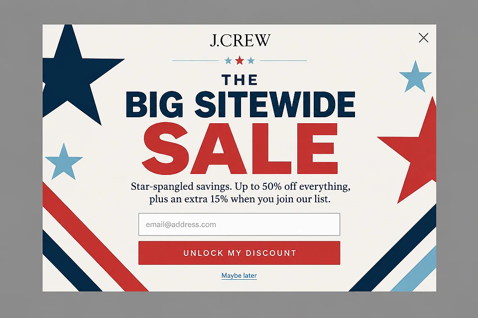 The Typographic Stars – popup ötlet a(z) jcrew.com alapján
