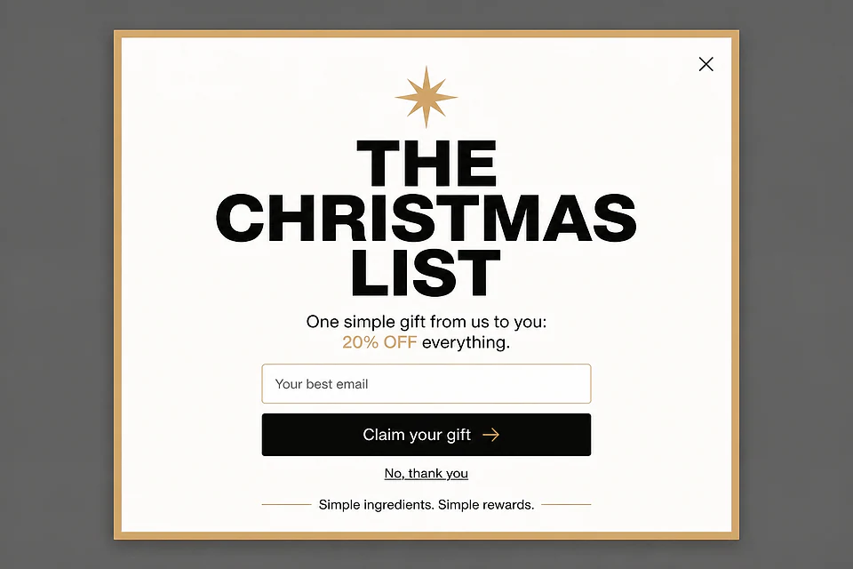 Minimalist Typographic Gift – popup ötlet a(z) vilgain.com alapján