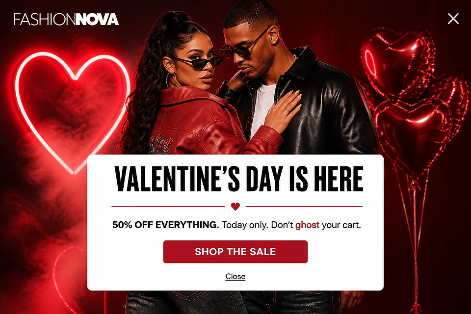 Luxury Red Out – popup ötlet a(z) fashionnova.com alapján