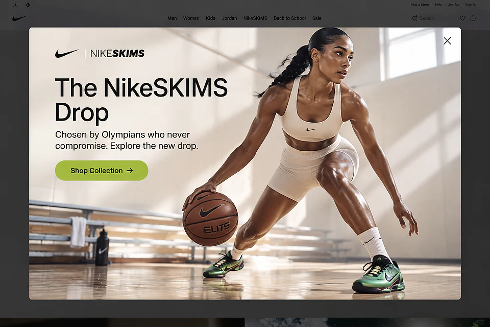 NikeSKIMS Collection Feature Modal