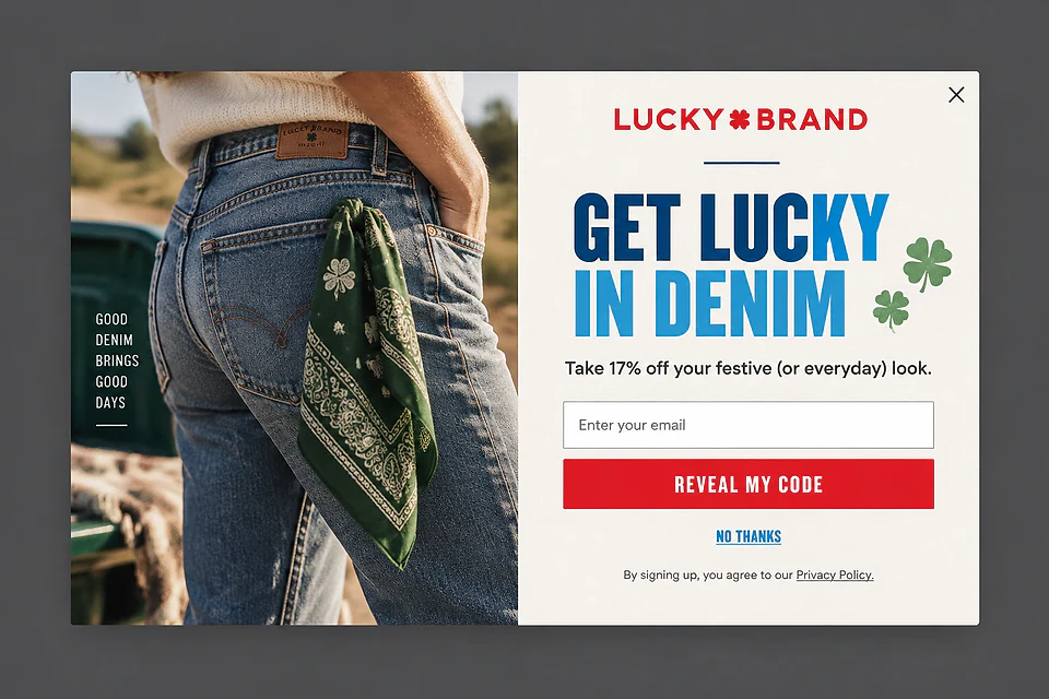 Denim Heritage – popup ötlet a(z) luckybrand.com alapján