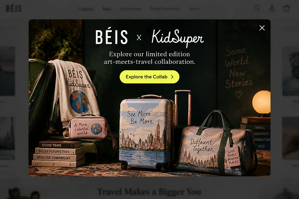 BÉIS x KidSuper Feature Popup – popup ötlet a(z) beistravel.com alapján