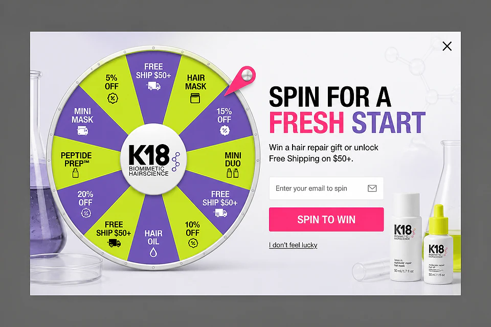 The New Year Wheel – popup ötlet a(z) k18hair.com alapján