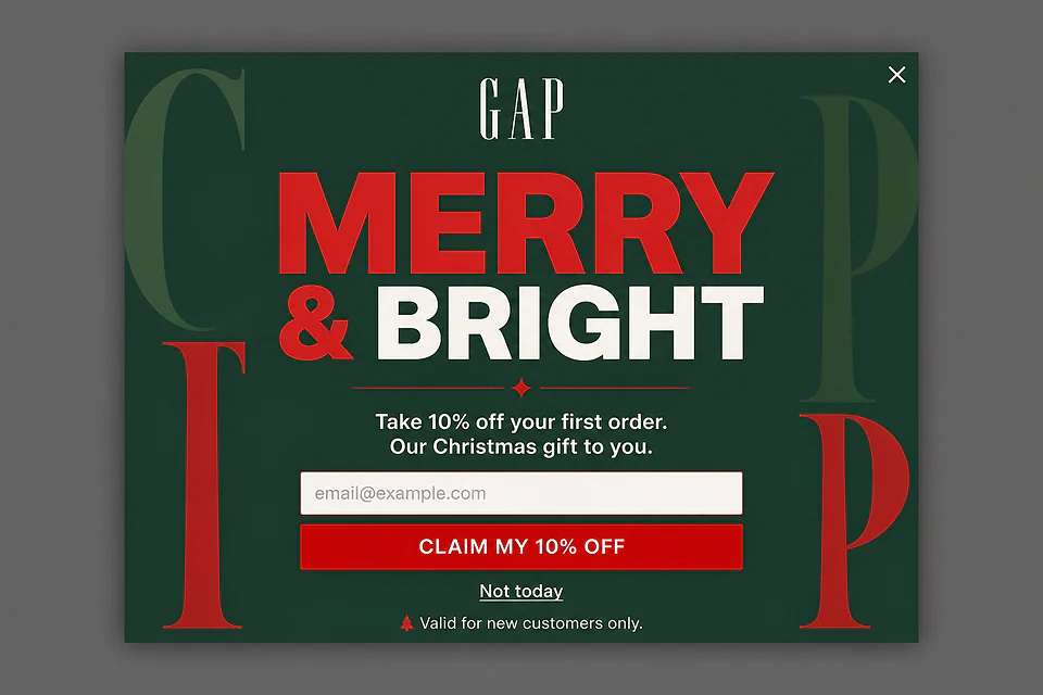 Typographic Tradition – popup ötlet a(z) gap.com alapján