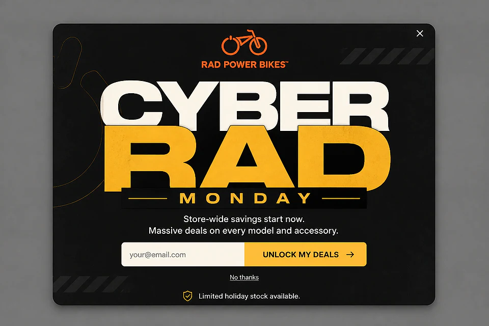 The Type-Led Graphic – popup ötlet a(z) radpowerbikes.com alapján