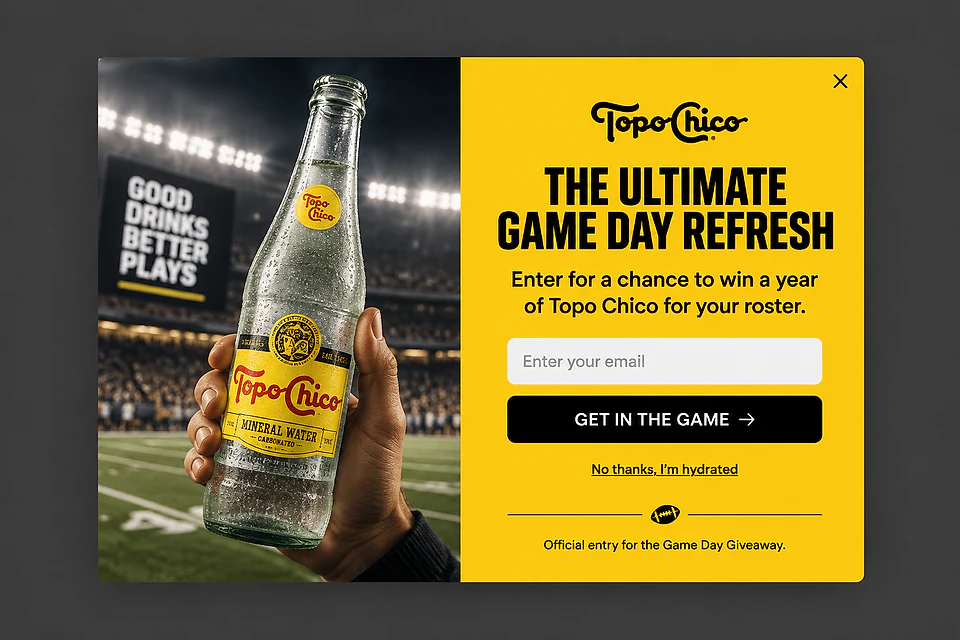 Stadium Hype – popup ötlet a(z) topochico.com alapján