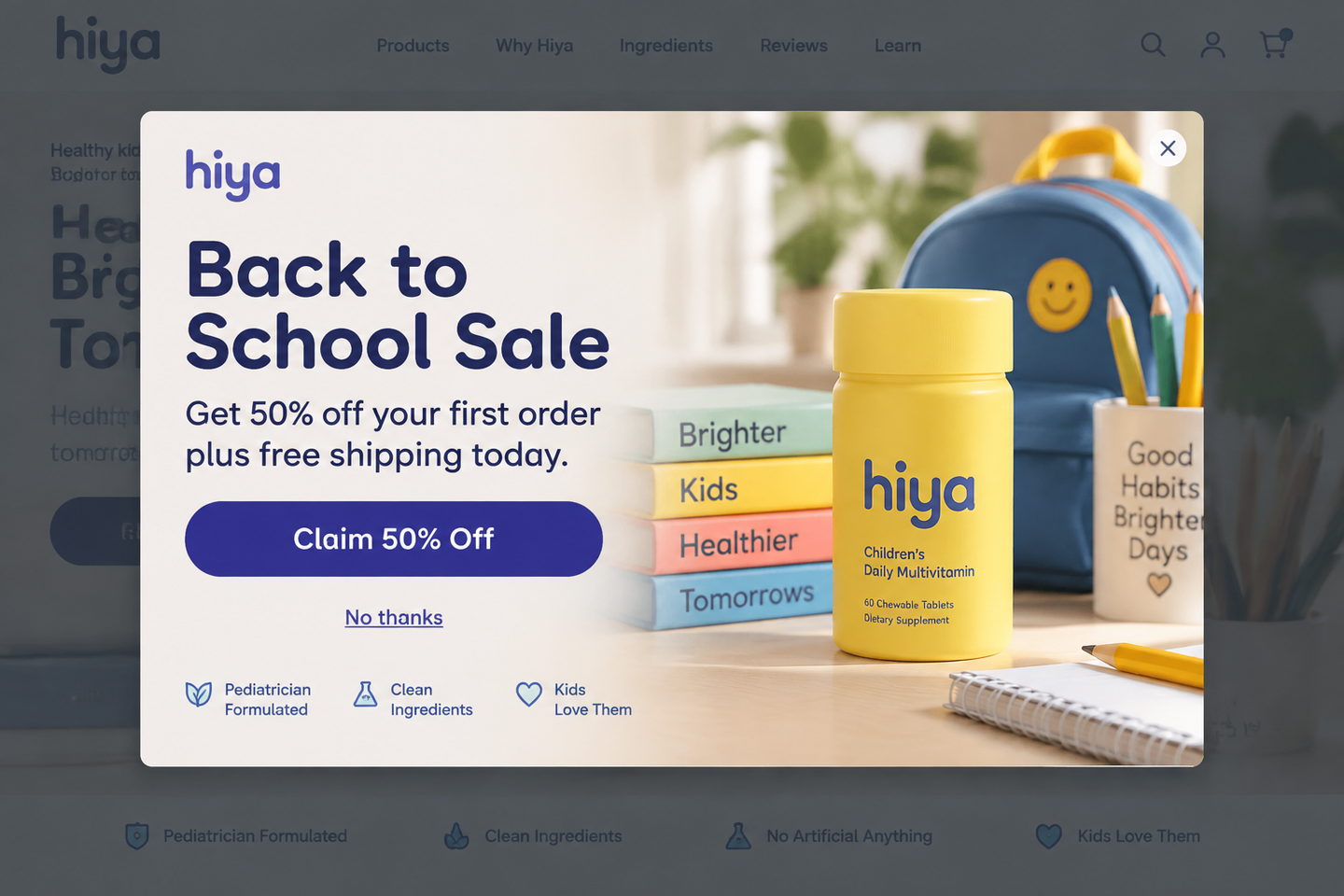 Back to School Sale Popup
