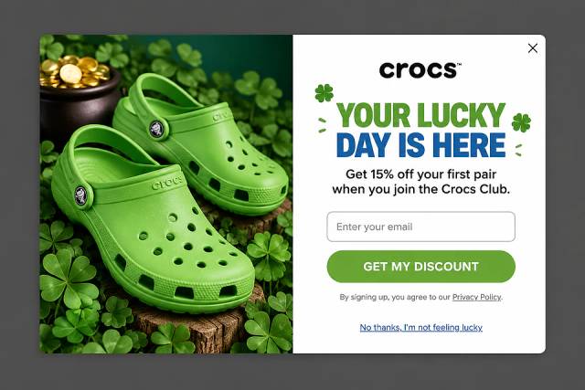 Classic St. Paddy — popup concept inspired by crocs.com