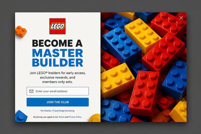 The Master Builder — popup concept inspired by lego.com