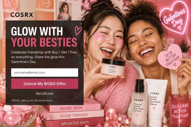 Galentine's Glow-Up — popup concept inspired by cosrx.com