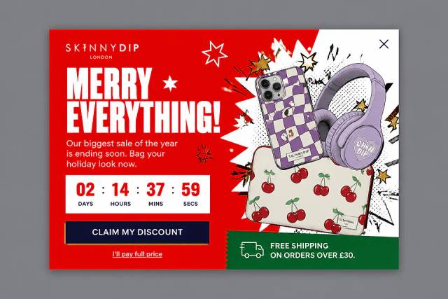 Candy Cane Countdown — popup concept inspired by skinnydiplondon.com