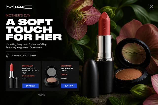 Immersive Bloom — popup concept inspired by maccosmetics.com