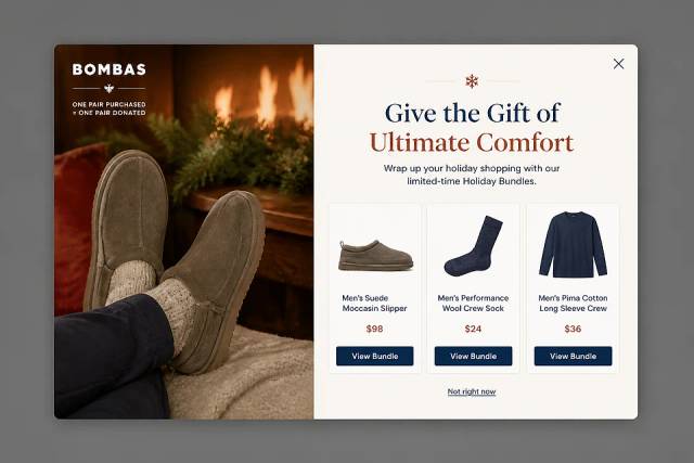 Cozy Cabin Hygge — popup concept inspired by bombas.com