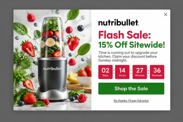 Vibrant Splash — popup concept inspired by nutribullet.com