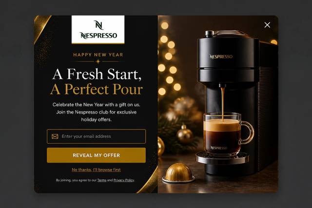 The Golden Pour — popup concept inspired by nespresso.com
