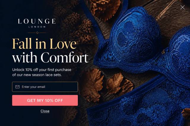 Midnight Lace Fullscreen — popup concept inspired by eu.lounge.com