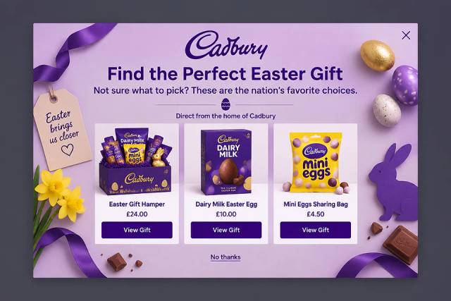 Gifting Simplified — popup concept inspired by cadbury.co.uk