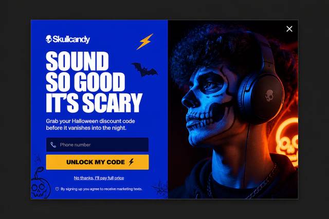 Neon Skeleton — popup concept inspired by skullcandy.eu