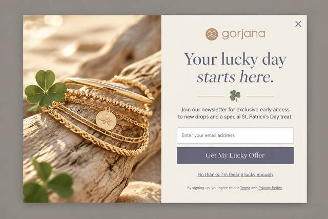 The Lucky Charm — popup concept inspired by gorjana.com
