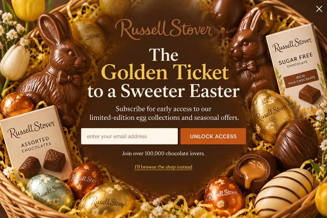 The Golden Basket — popup concept inspired by russellstover.com