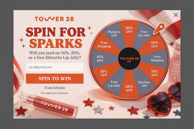 Sparkler Spin — popup concept inspired by tower28beauty.com