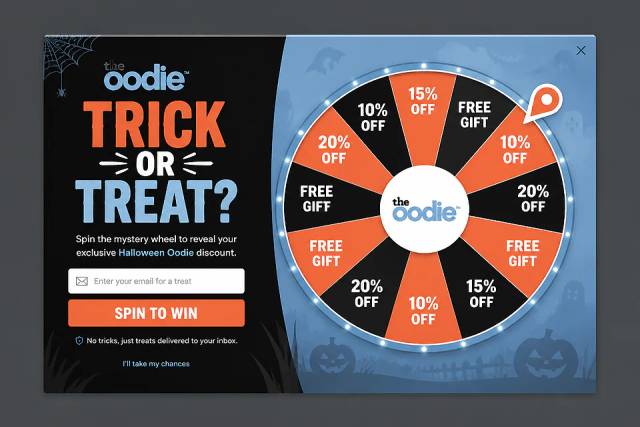 Spooky Spin — popup concept inspired by theoodie.com