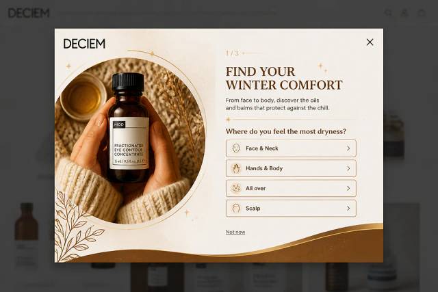 Warmth in Winter — popup concept inspired by deciem.com