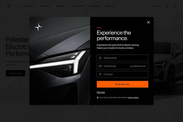 The Pure Editorial — popup concept inspired by polestar.com