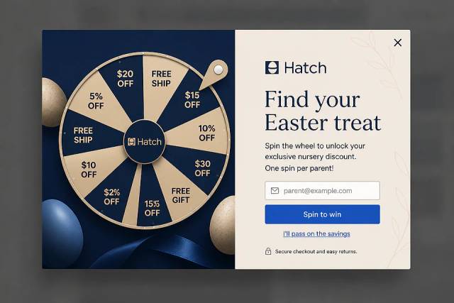 Easter Hunt Wheel — popup concept inspired by hatch.co