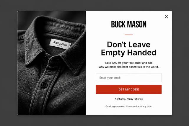 The Heritage Hero — popup concept inspired by buckmason.com