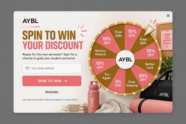 The Gamified Spin — popup concept inspired by aybl.com