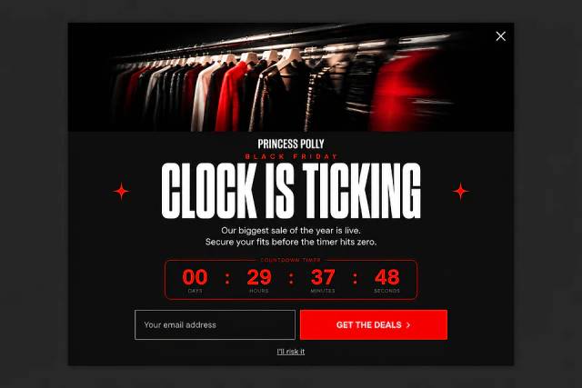 Midnight Countdown — popup concept inspired by us.princesspolly.com