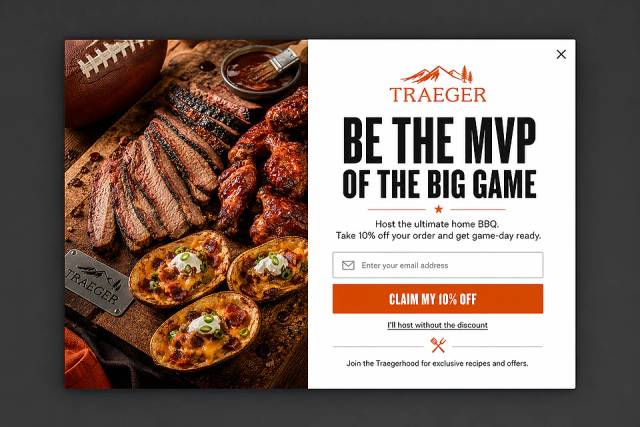 The Backyard Quarterback — popup concept inspired by traeger.com