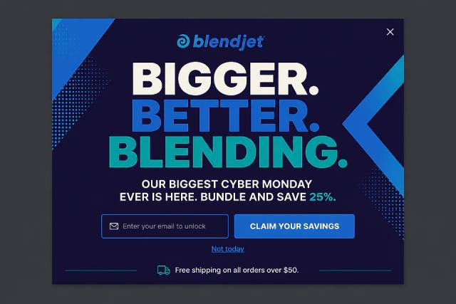 The Bold Typographic — popup concept inspired by blendjet.com