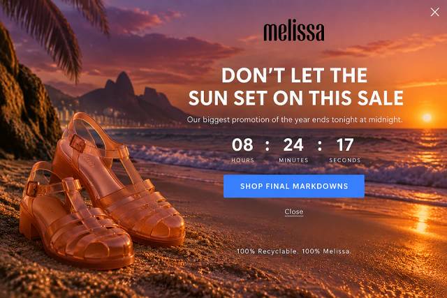 The Immersive Sunset — popup concept inspired by shopmelissa.com