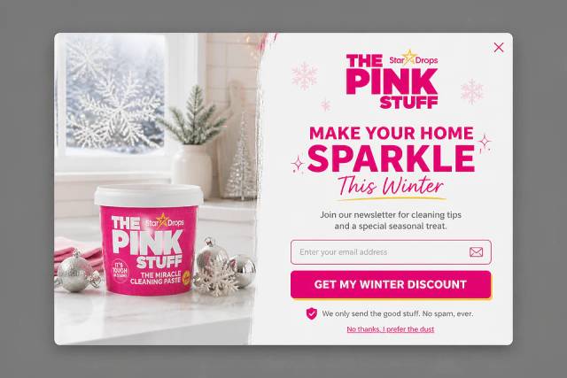 The Winter Glow — popup concept inspired by thepinkstuff.com
