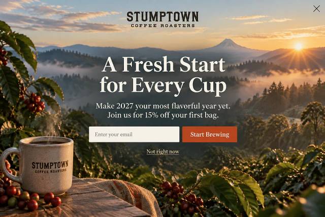The Roast Horizon — popup concept inspired by stumptowncoffee.com