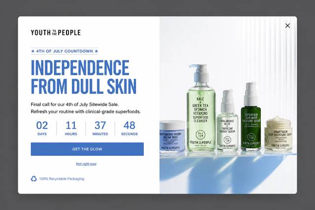 Clinical Blue — popup concept inspired by youthtothepeople.com