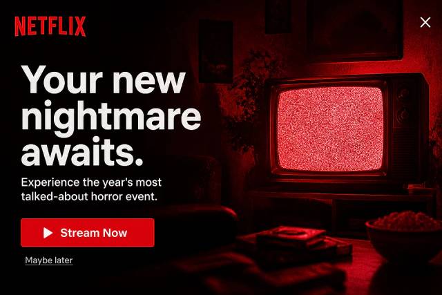 Psychological Red — popup concept inspired by netflix.com