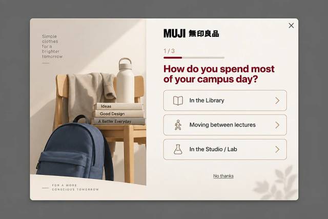 The Wardrobe Finder — popup concept inspired by muji.eu