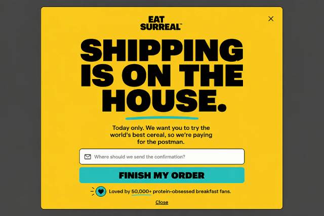 Typographic Punch — popup concept inspired by try.eatsurreal.co.uk