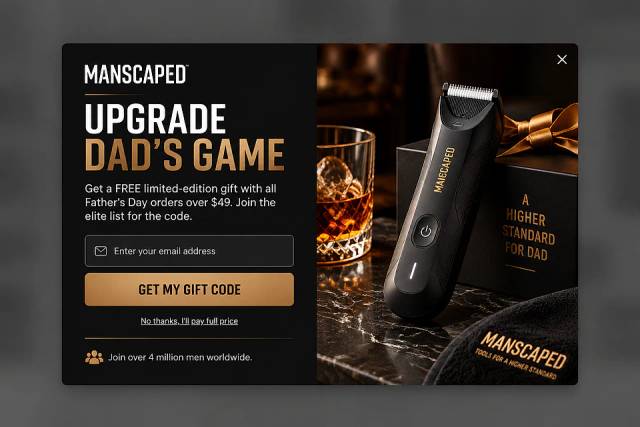 The Modern Patriarch — popup concept inspired by manscaped.com