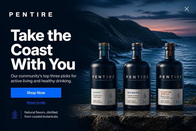 The Coastal Immersive — popup concept inspired by pentiredrinks.com